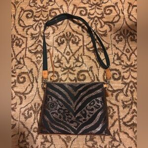 Consuela Metalllic Animal Print Selena Steel Grace Downtown Crossbody Handbag